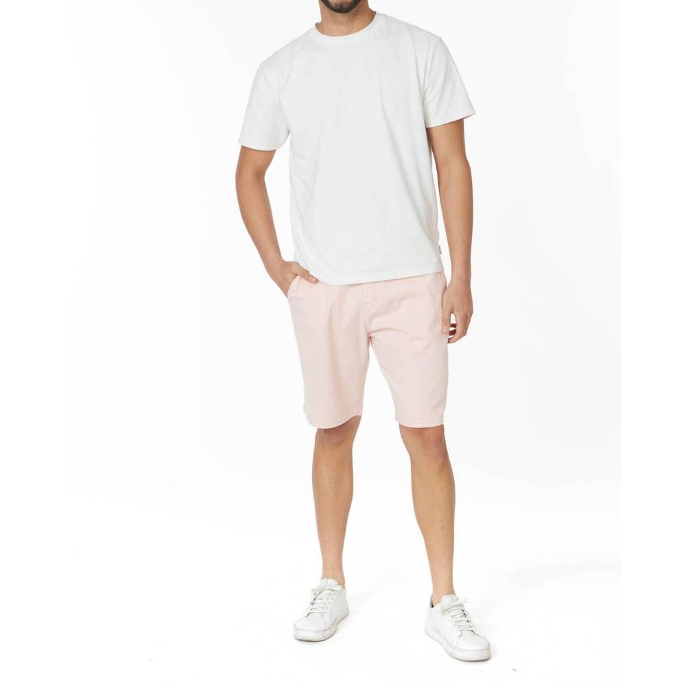 NEW HAWKS BAY men's twill summer stretch 4 pocket chino shorts in light pink